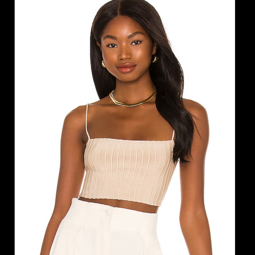 Beige Ribbed Crop Top - Lovers and Friends